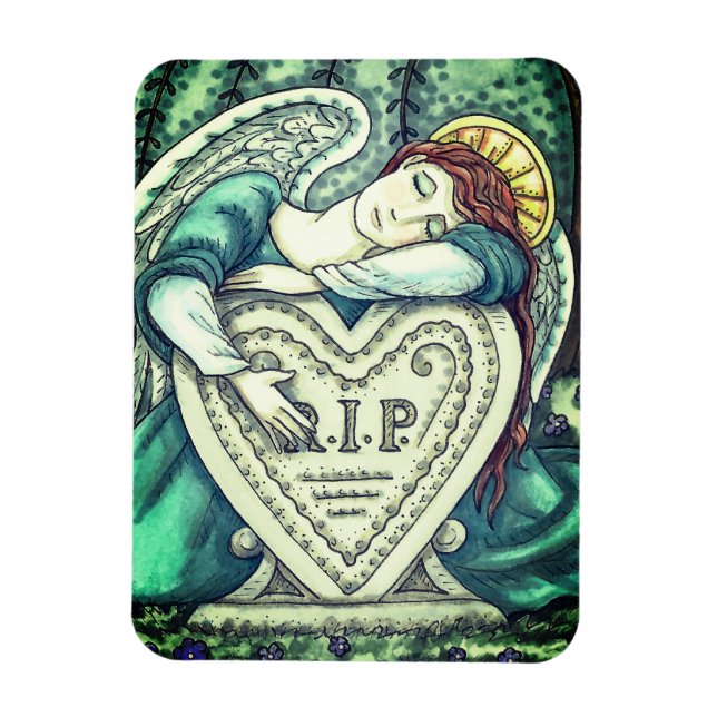 ÍMAN  AMOR GUARDIANO ANGEL, CEMETERY MOURNING ART RIP (Vertical)