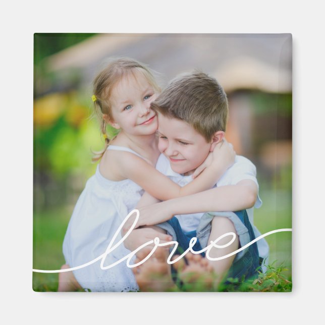 Íman AMOR Magneta de Fotografias Personalizadas Escreve (Frente)