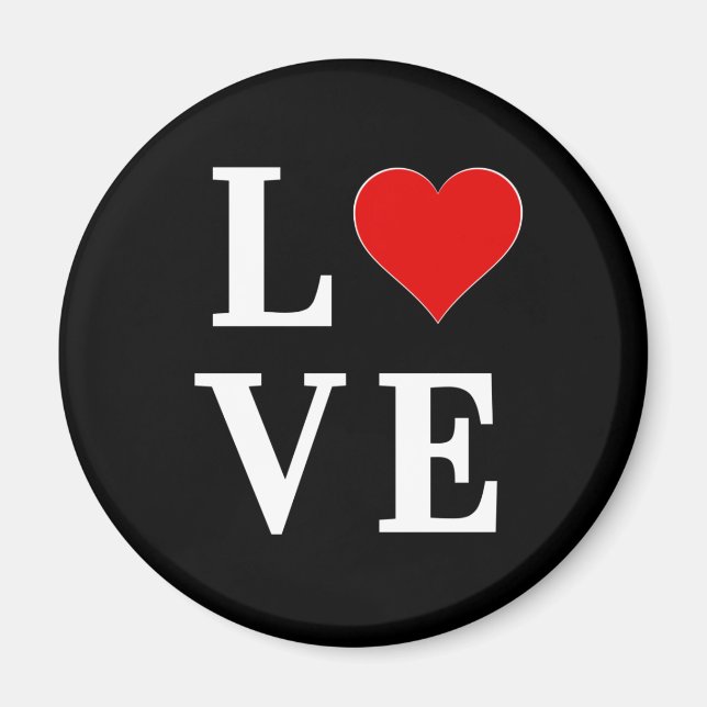 Íman AMOR Moderno Trendy Black and White (Frente)