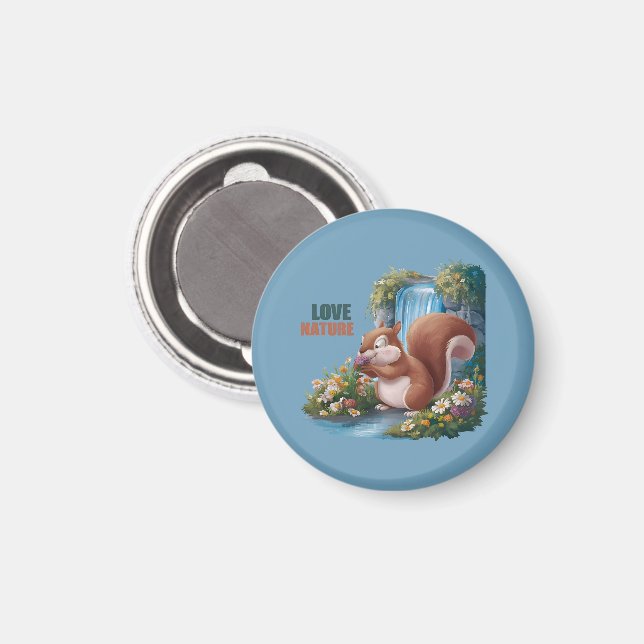 Íman Amor Nature Esquilo Engraçado (Front/Back)