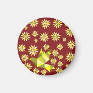 ÍMAN AMOR PÁSSARO COM PRESENTE DE FLORES DIA ESPECIAL, 