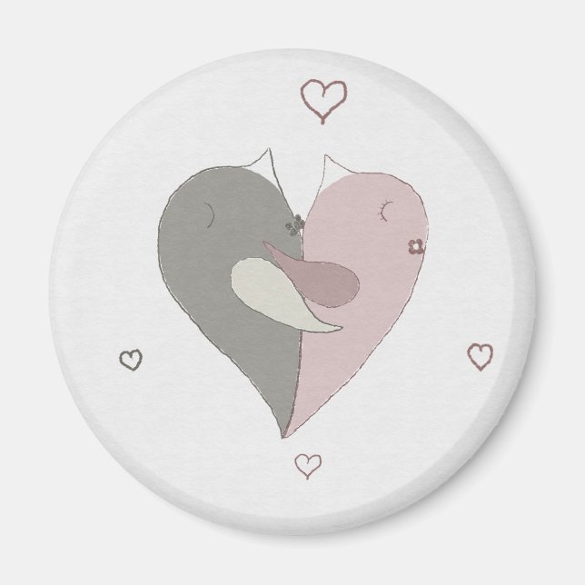 Íman Amor Pássaros Coração (Frente)