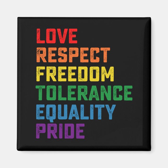 Íman Amor Respeito Liberdade Tolerância Igualdade Orgul (Frente)