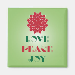 Íman Amor Verde e Vermelho Moderno, Paz, citação de J