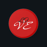 Íman Amor Vermelho Branco Preto Cor Caligrafia Script<br><div class="desc">Você pode facilmente alterar as fontes e as cores. Você também pode adicionar seu logotipo e a imagem de fundo como desejar.</div>