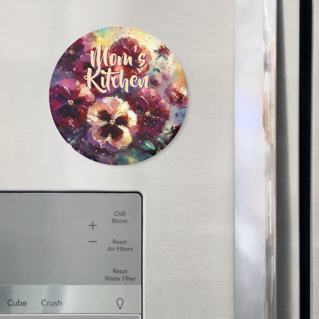 Íman Amora-Violeta Impressionista Floral Personalizado (In Situ (Fridge))