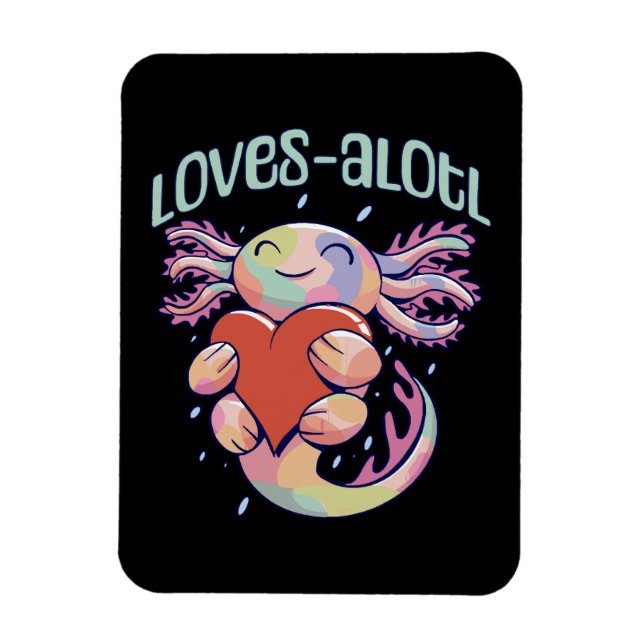 Íman Amores Românticos - axolote feliz (Vertical)