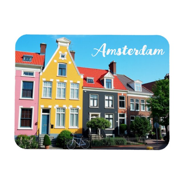 Íman Amsterdã Holanda Casas Viagem lembrança (Horizontal)