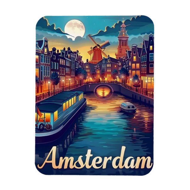 Íman Amsterdã por Noite (Vertical)