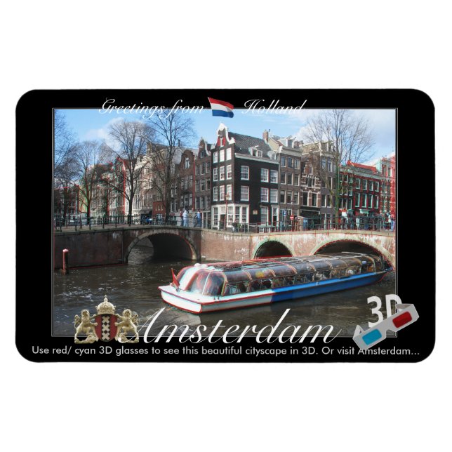 Íman Amsterdam Holland 3D View Anaglyph (Horizontal)