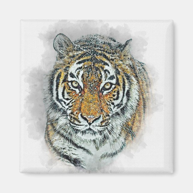 Íman Amur Tiger Tiger Feline Cat Siberian (Frente)