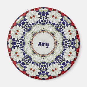 Íman AMY ~ Padrão de Páscoa personalizado ~ Magnet