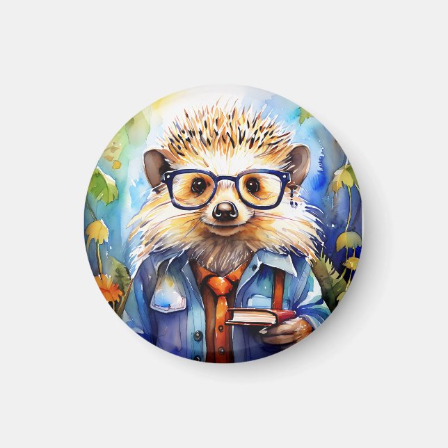 Íman an intelligent watercolor Hedgehog (Frente)