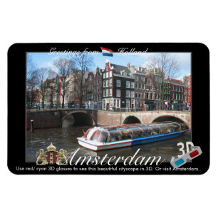 Íman Anaglyph da opinião de Amsterdão Holland 3D