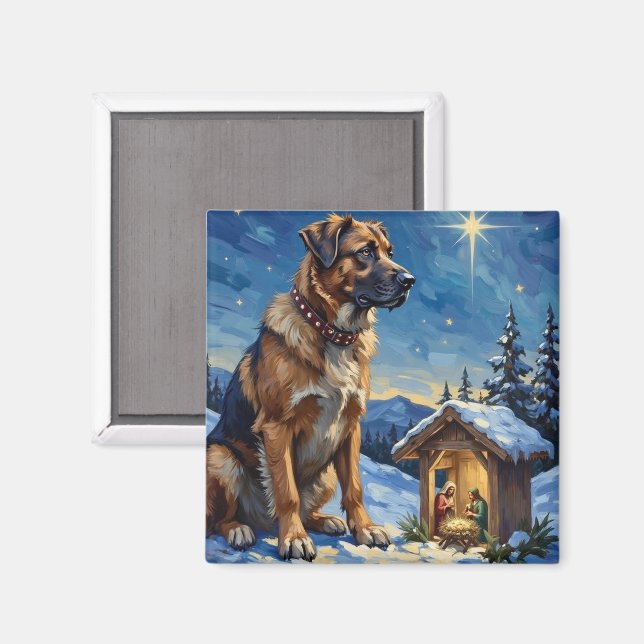 Íman Anatolian Shepherd Dog Guarding Nativity Scene (Front/Back)