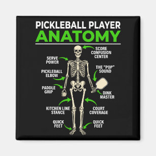 Íman anatomia de jogador de pickleball engraçado dink p