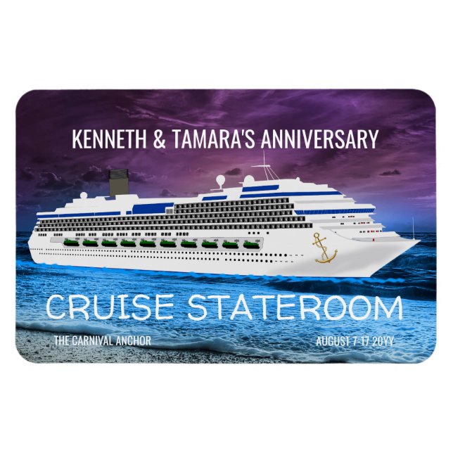 Íman Anchor Cruise Ship Stateroom Door Marker Reunion (Horizontal)