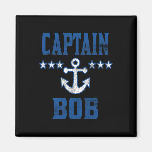 Íman Âncora Azul Vintage Navegação Personalizada Capitã