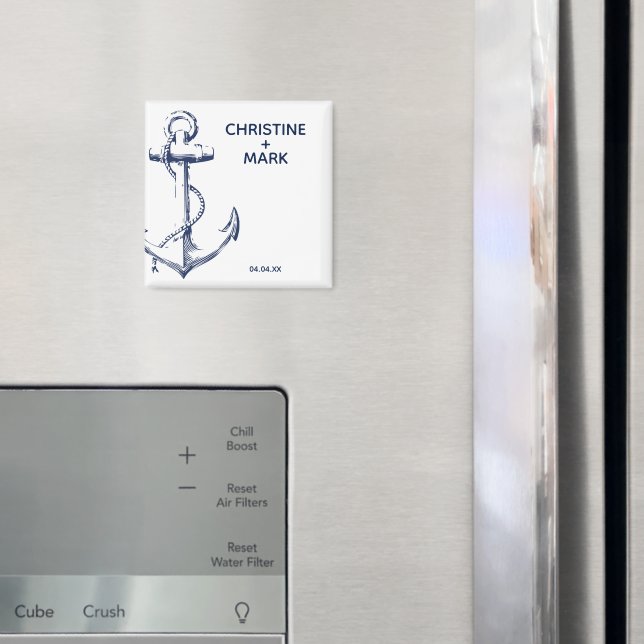 Íman Âncora Desenho Náutico Casamento Marinha (In Situ (Fridge))