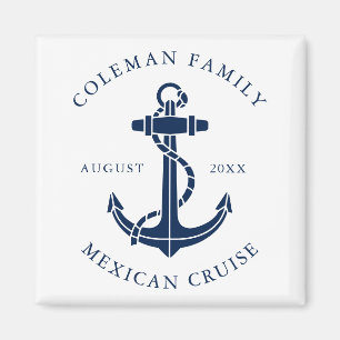 Íman Âncora Náutica de Cruzeiro Personalizado da Famíli