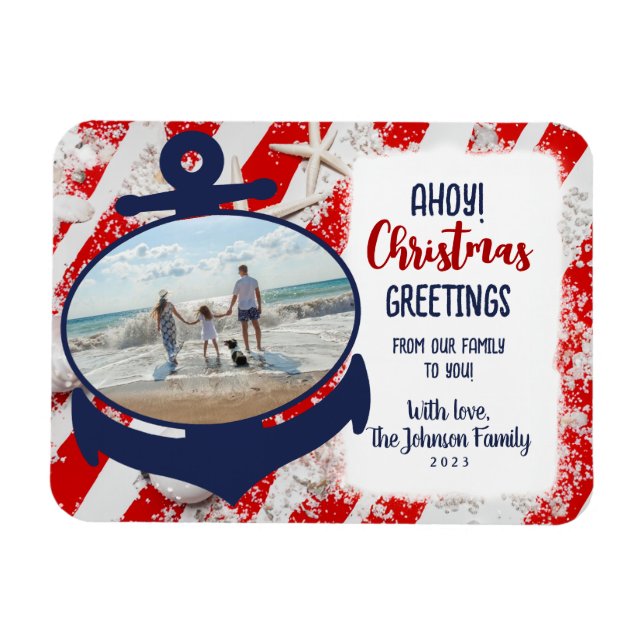 Íman Ancoragem Náutica Vermelha, Branca e Azul - Natal (Horizontal)