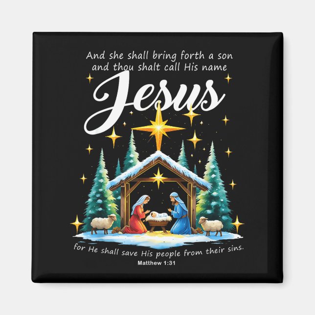 Íman And Thou Shalt Call His Name Jesus Nativity Christ (Frente)