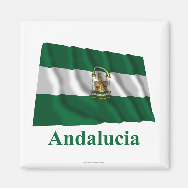 Íman Andalucía acenando bandeira com nome (Frente)