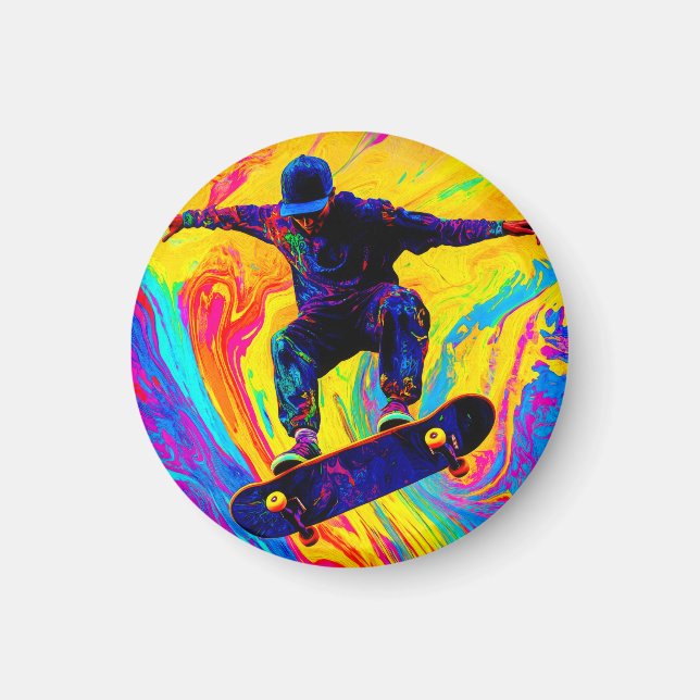 Íman Andar de Skate Através das Cores (Frente)