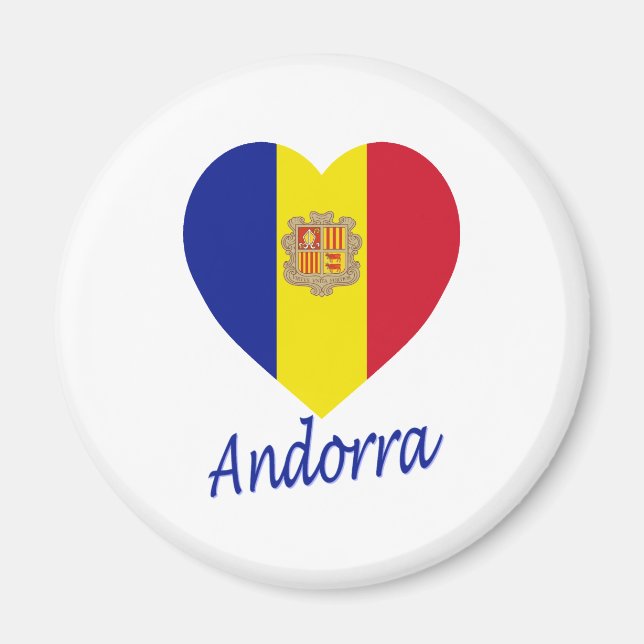 Íman Andorra Flag Heart (Frente)