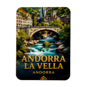 Íman 🗺️ Andorra La Vella Lembrança para Viajantes Euro