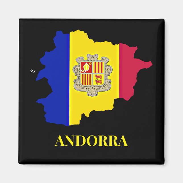 Íman Andorra Silhouette, bandeira (Frente)