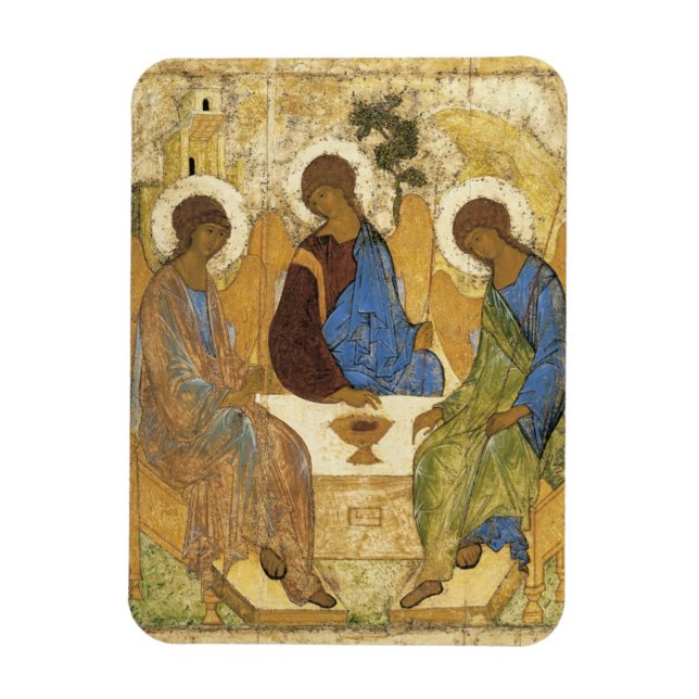 Íman Andrei Rublev Iconic Trinity Angels Abraham Bíblia (Vertical)