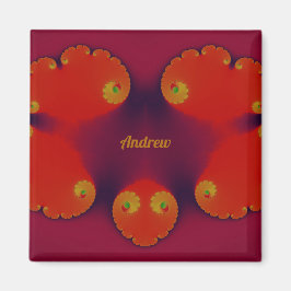 Íman ANDREW ~ Padrões vermelho azul e amarelo do escarl