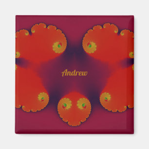 Íman ANDREW ~ Padrões vermelho azul e amarelo do escarl