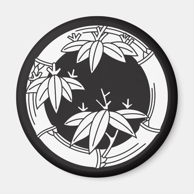 Íman Anéis de bambu com folhas de bambu (Frente)