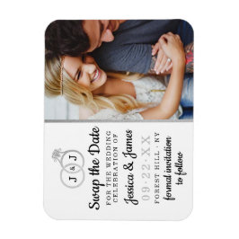 Íman Anéis De Casamento Do Monograma Chic Salve Ou Troq