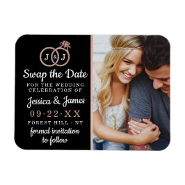 Íman Anéis De Casamento Do Monograma Chic Salve Ou Troq