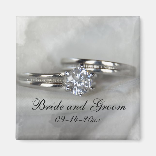 Íman Anéis de Casamento na Cinza (Frente)