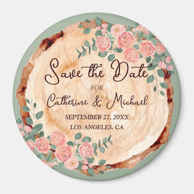 Íman Anéis de Latido de Madeira Russos Cor de Água Rosa (Frente)