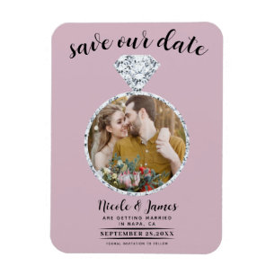 Íman Anel de Diamante Rosa Poeira com Brilho para Save
