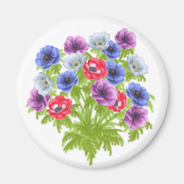 Íman Anemone de Caen Garden Flowers Magnet (Frente)