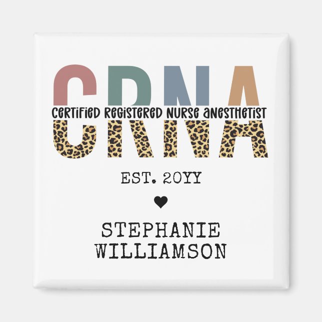 Íman Anestesista de Enfermeira Registrada Certificada C (Frente)