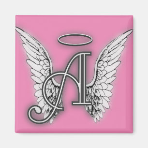 Íman Angel Alphabet A Inicial Últimas Asas Halo