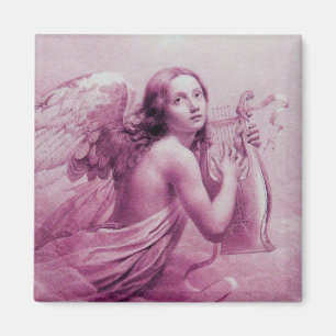 Íman ANGEL BRINCANDO LYRA SOBRE AS NUVENS DE rosa