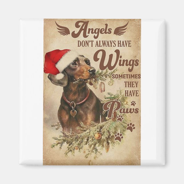 Íman Angel Christmas Dachshances (Frente)