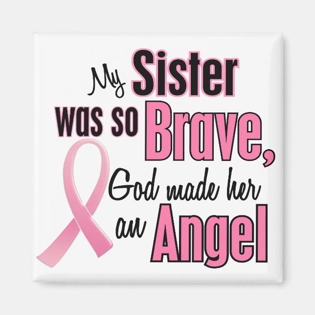 Íman Angel SISTER T-Shirts e Roupa Cancer (Frente)