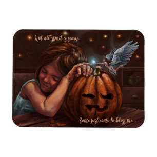 Íman Angélica de Halloween abençoando a obra de arte or