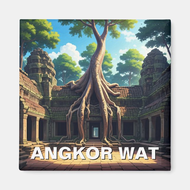 Íman Angkor Wat Temple Tree Camboja (Frente)