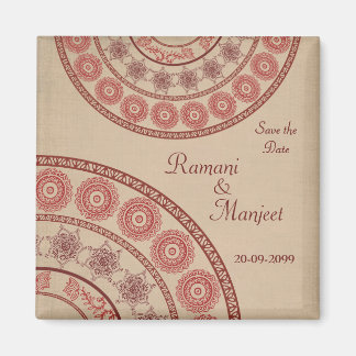 Íman Anglo Indian Salve o Magnet de Casamento de Data
