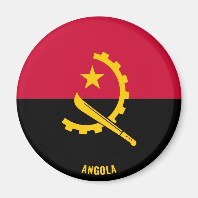 Íman Angola Flag Charming Patriótico Magnet (Frente)